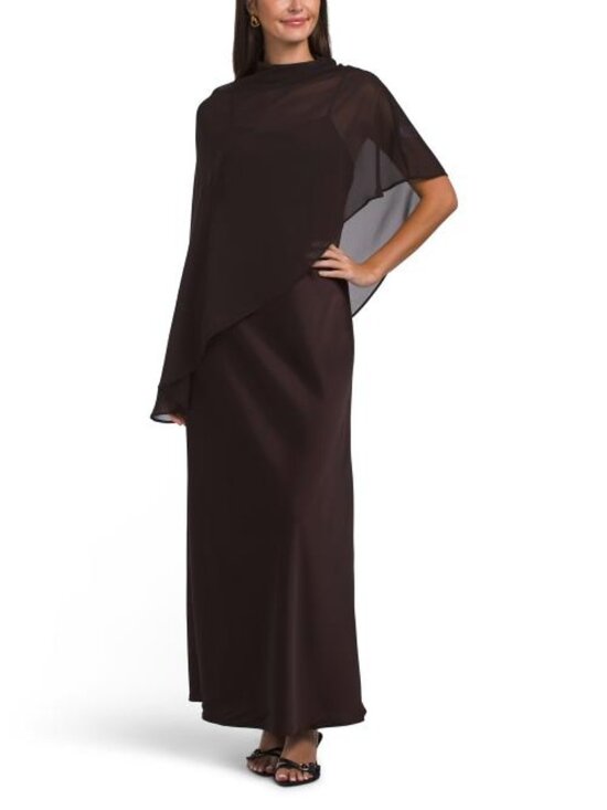Rachel Zoe Dresses & Skirts - RACHEL ZOE Draped Cape Satin Gown